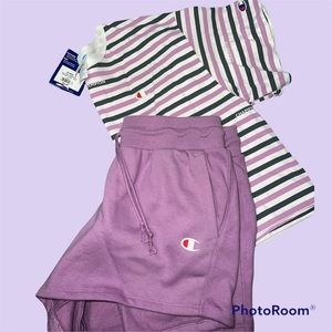 NWT Champion Purple Stripes Set